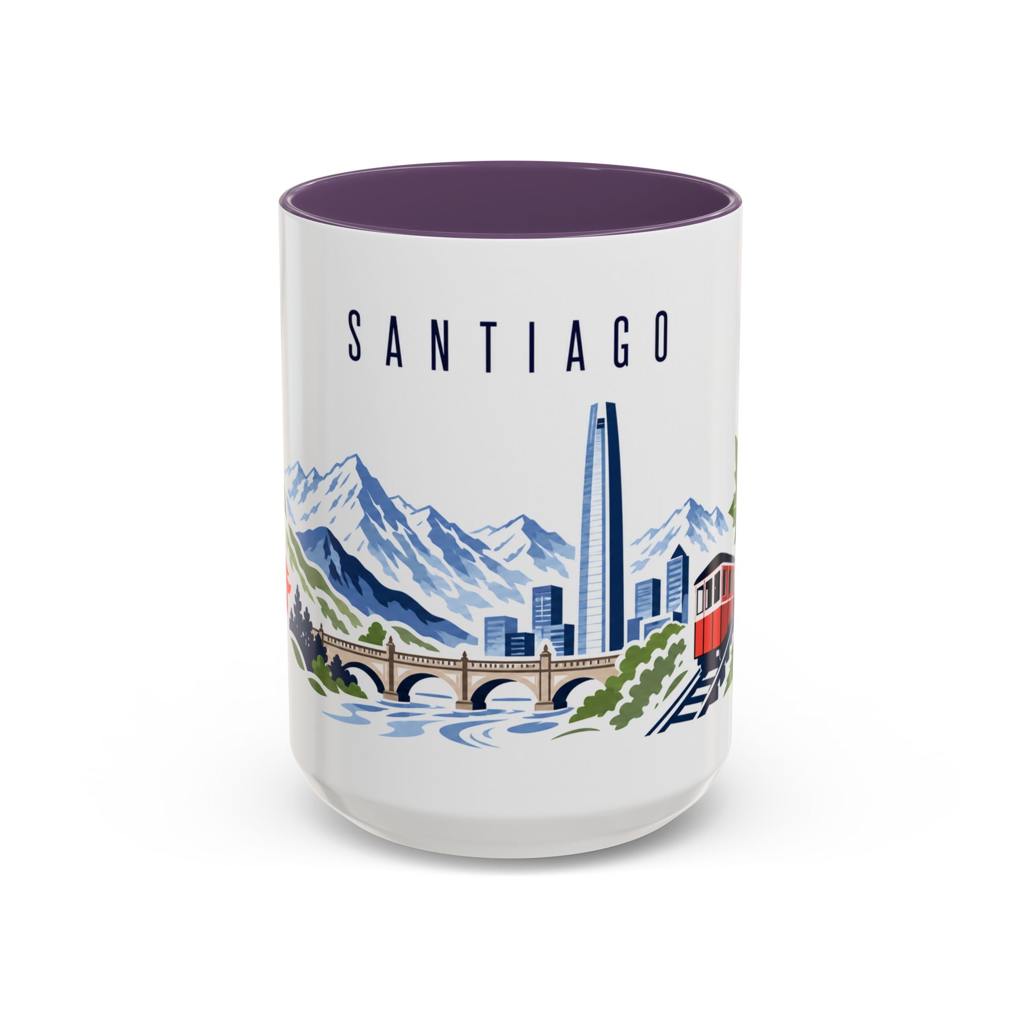 Santiago Coffee Mug | Chile Travel Souvenir | Porcelain Decal City Gift | 11oz 15oz Accent Mug