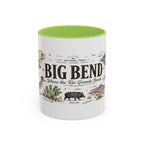 Big Bend National Park Coffee Mug | Texas Desert River Canyon Hiking Gift | Accent Color Ceramic 11oz 15oz