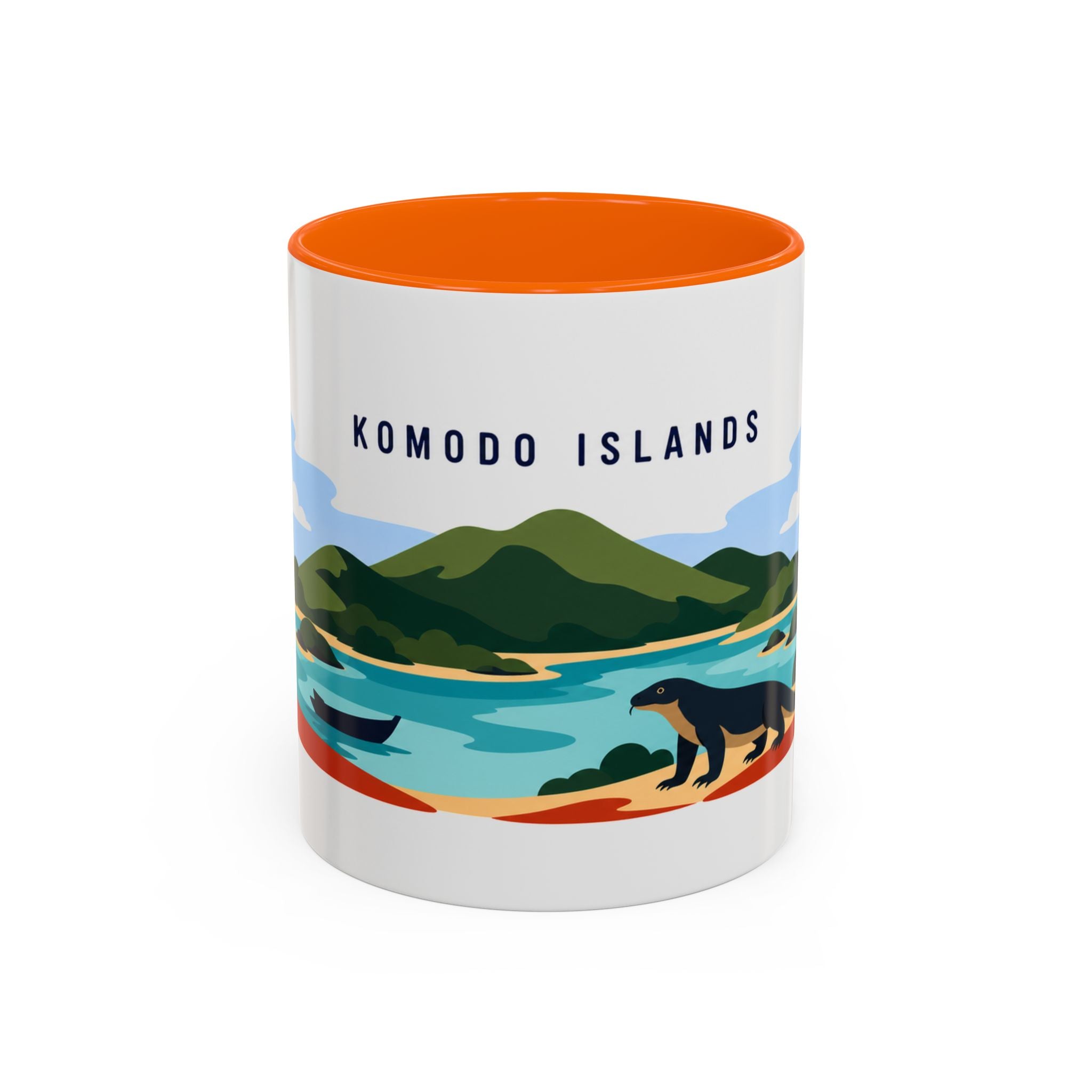 Komodo Islands Coffee Mug | Travel Destination Souvenir Gift | Accent Color Ceramic 11oz 15oz