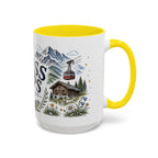 Swiss Alps Coffee Mug | Travel Destination Souvenir Gift | Accent Color Ceramic 11oz 15oz