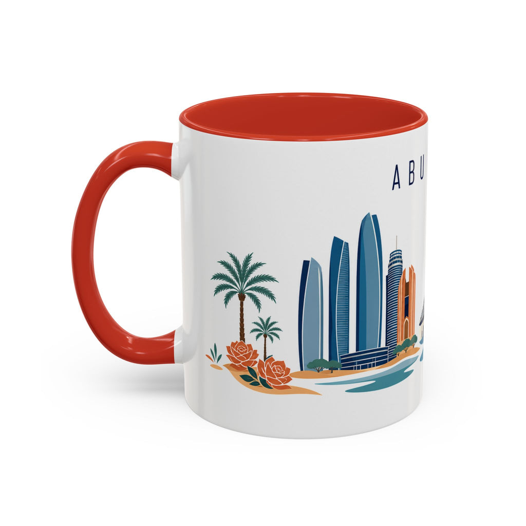 Abu Dhabi Coffee Mug | United Arab Emirates Travel Souvenir | Porcelain Decal City Gift | 11oz 15oz Accent Mug