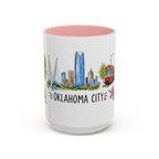 Oklahoma City Illustrated Travel Mug | City Souvenir Accent Coffee Mug | 11oz 15oz Ceramic Cup