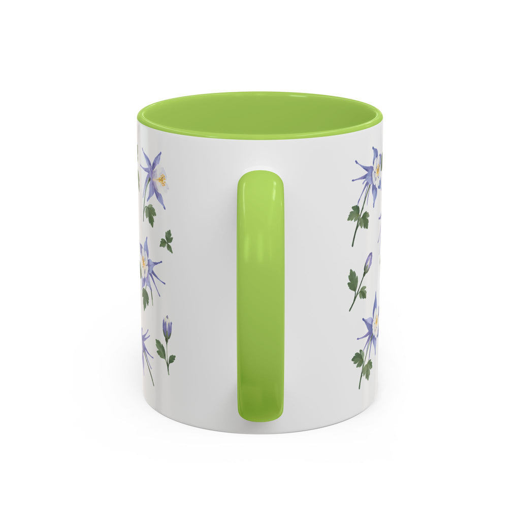 Colorado Rocky Mountain columbine Mug, State Flower Floral Coffee Cup, 11oz Botanical Gift