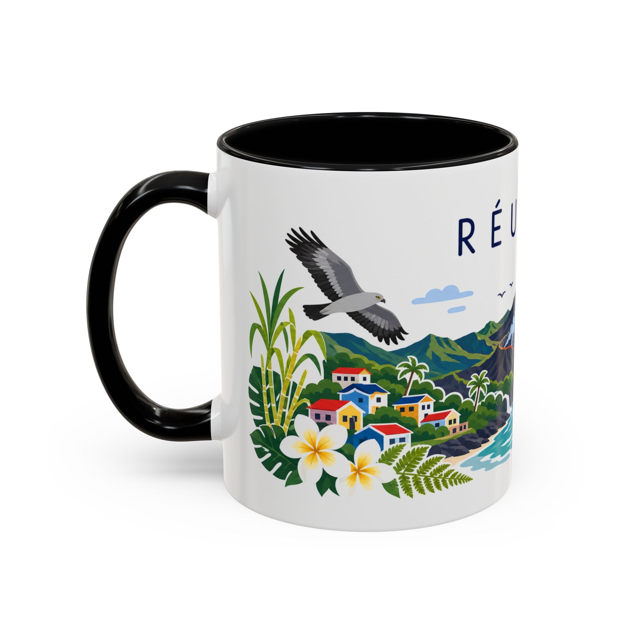 Réunion Coffee Mug | Travel Souvenir Accent Mug | Country Gift Ceramic Cup 11oz 15oz