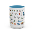 San Diego Christmas Mug | Watercolor City Souvenir, Holiday Travel Gift (11oz/15oz)