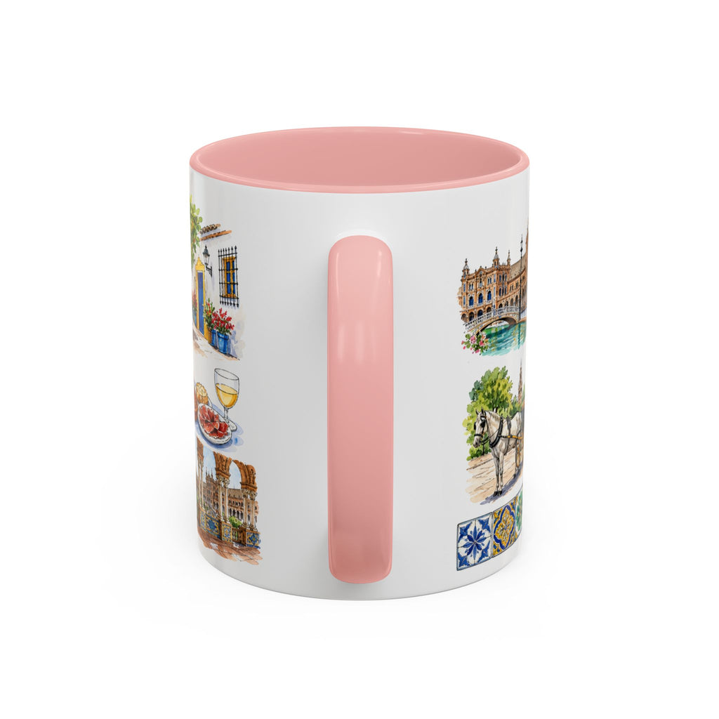 Seville Illustrated Travel Mug | City Souvenir Accent Coffee Mug | 11oz 15oz Ceramic Cup