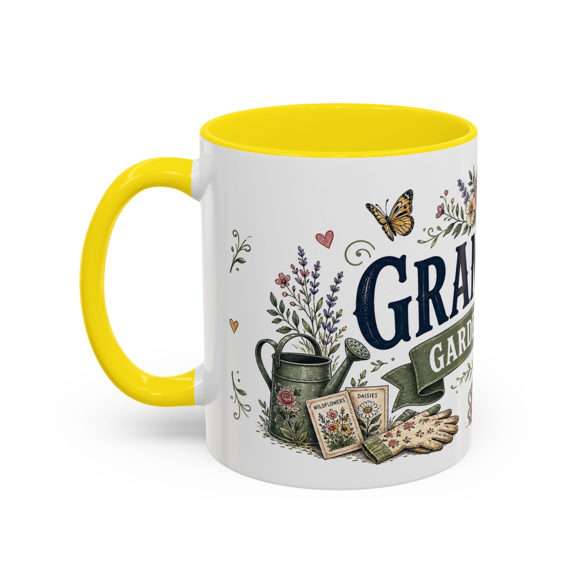 Grandma's Garden Of Love Coffee Mug | Gift From Grandkids | Accent Color Ceramic 11oz 15oz