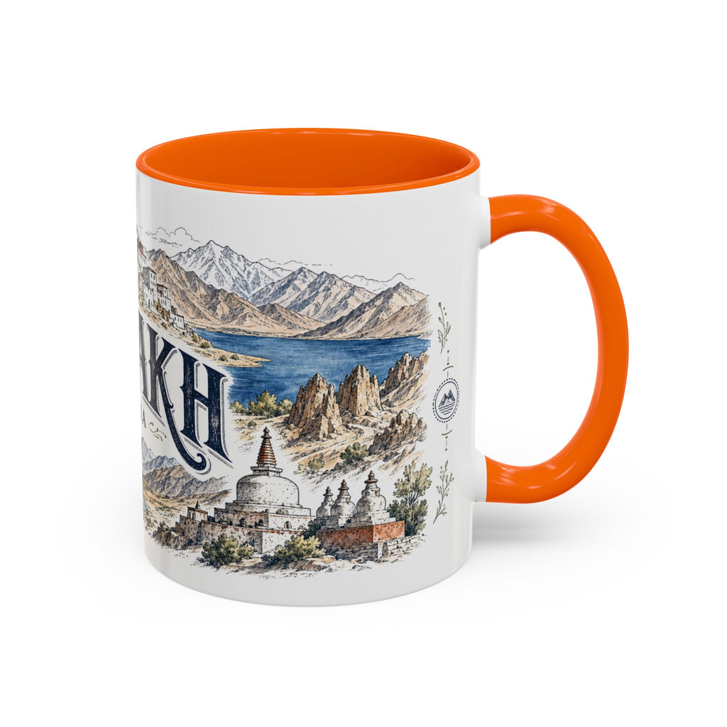 Ladakh Mug, India Travel Souvenir, Bucket List Gift, Accent Ceramic Coffee Mug 11oz 15oz