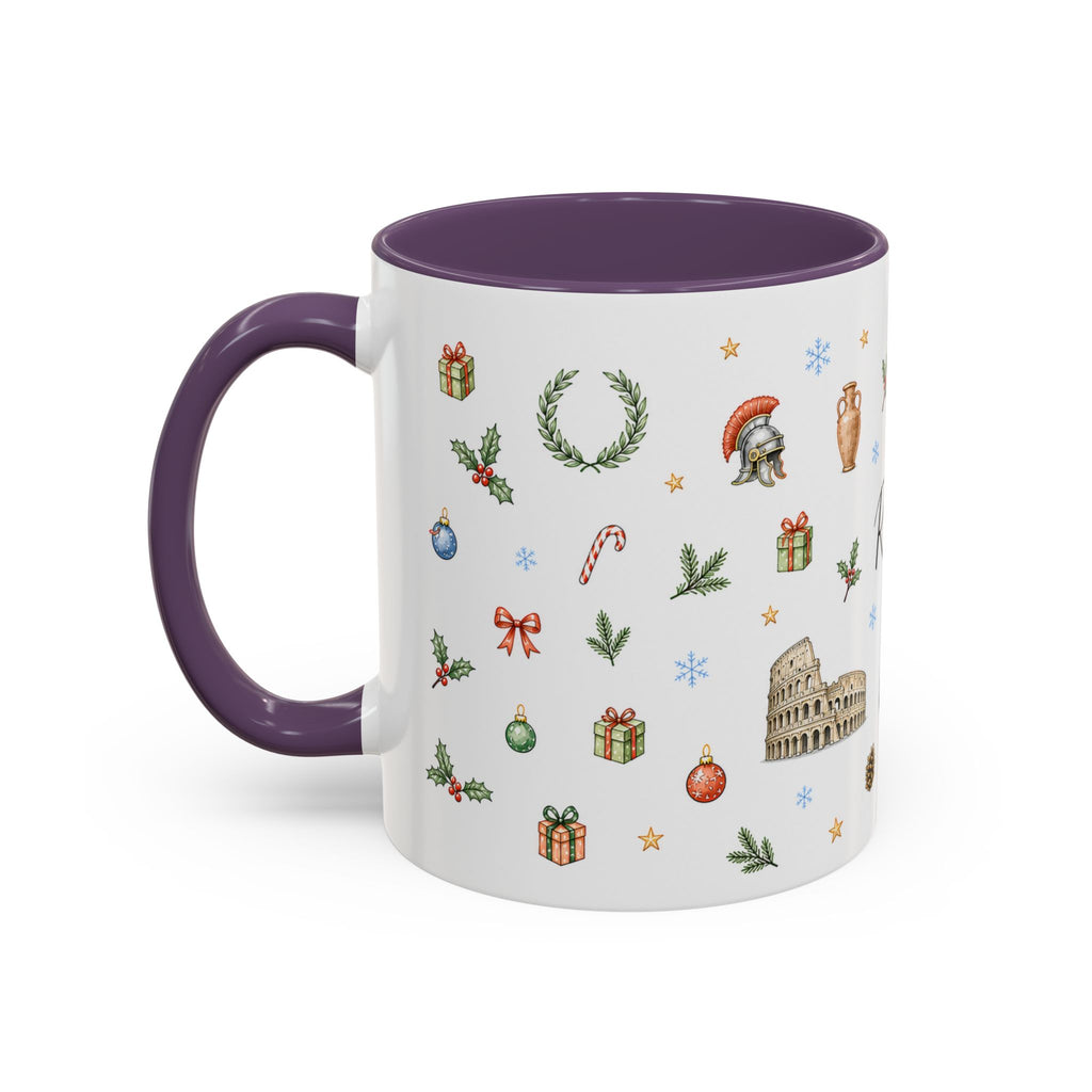 Rome Christmas Mug | Watercolor City Souvenir | Ceramic Coffee Cup