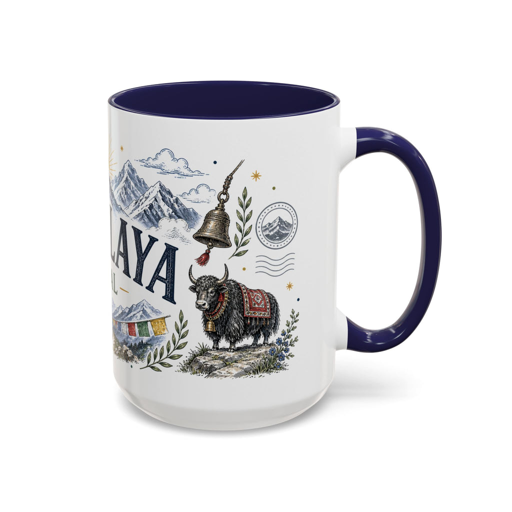 Himalaya Coffee Mug | Travel Destination Souvenir Gift | Accent Color Ceramic 11oz 15oz