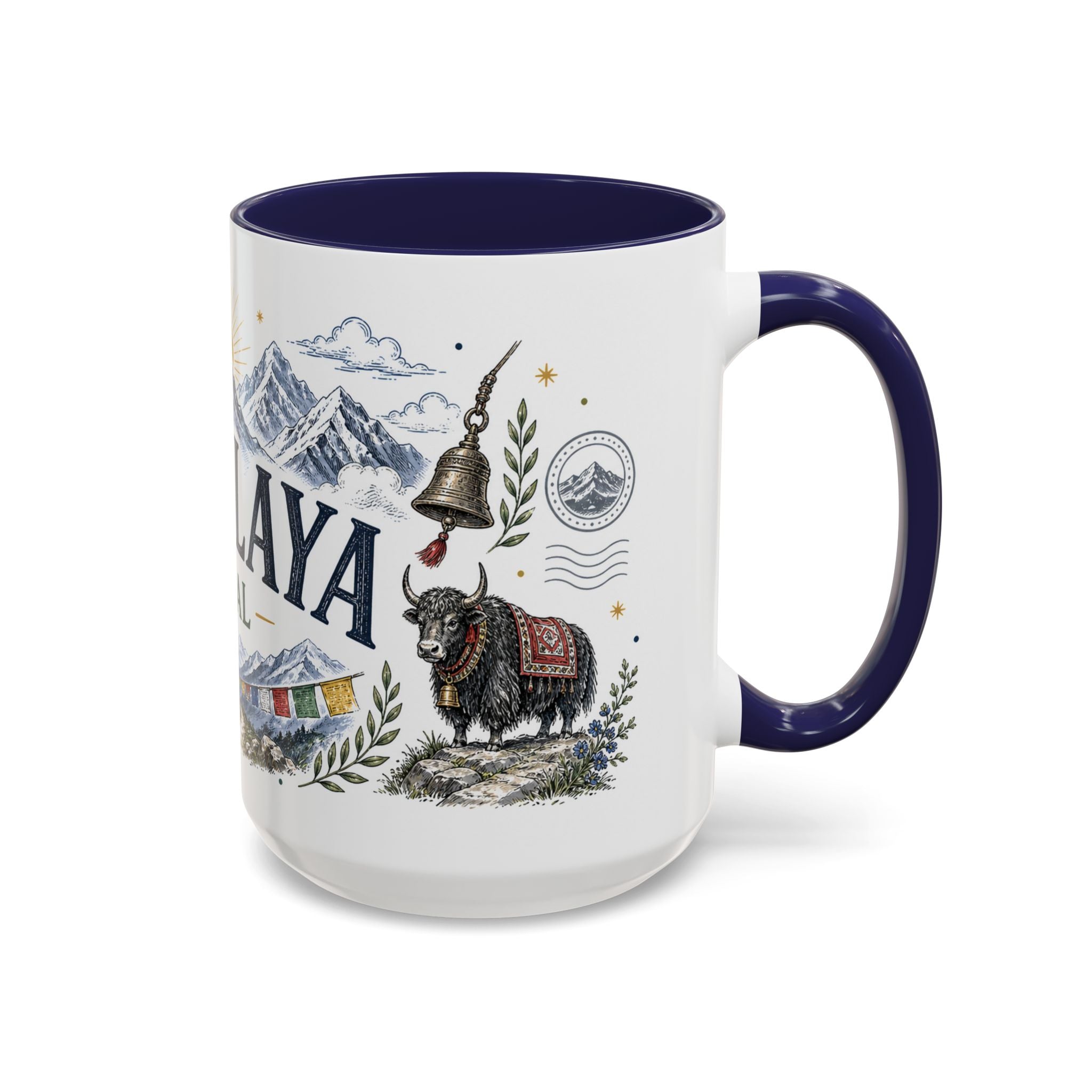 Himalaya Coffee Mug | Travel Destination Souvenir Gift | Accent Color Ceramic 11oz 15oz