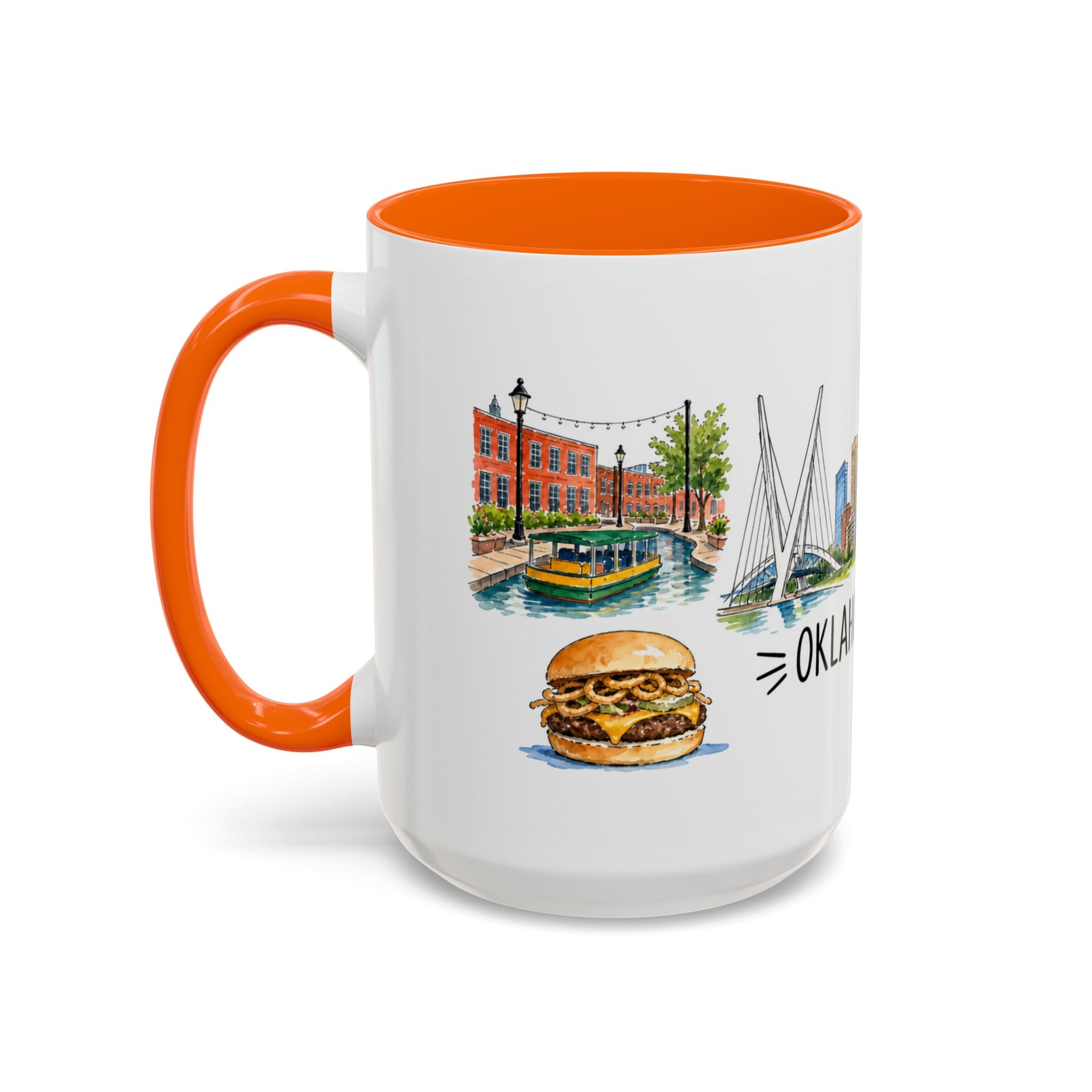 Oklahoma City Illustrated Travel Mug | City Souvenir Accent Coffee Mug | 11oz 15oz Ceramic Cup