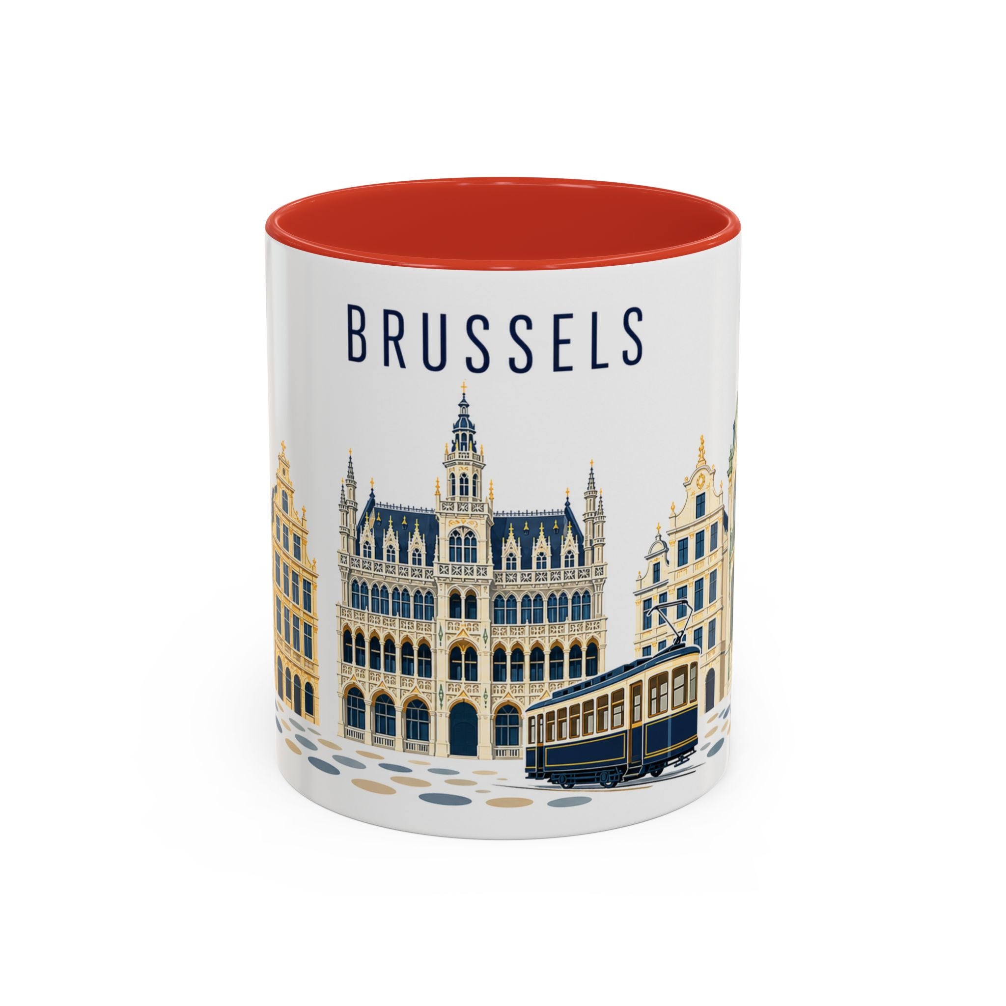 Brussels Coffee Mug | Belgium Travel Souvenir | Porcelain Decal City Gift | 11oz 15oz Accent Mug