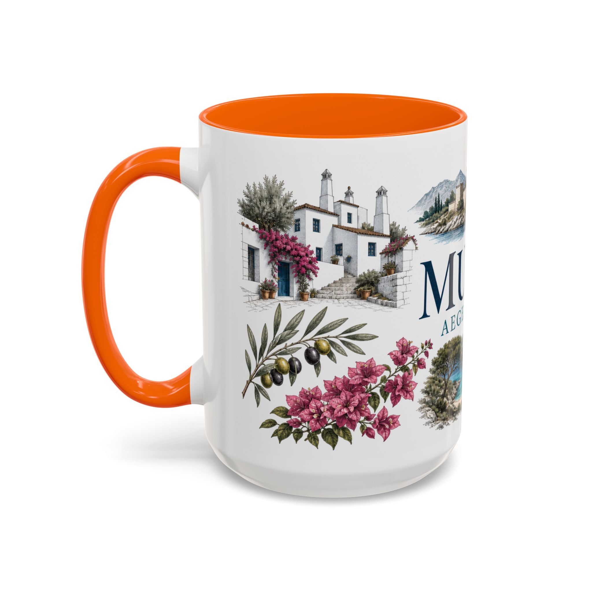 Mugla Coffee Mug | Turkey Travel Souvenir | Vintage Illustrated City Gift | 11 oz 15 oz Accent Mug