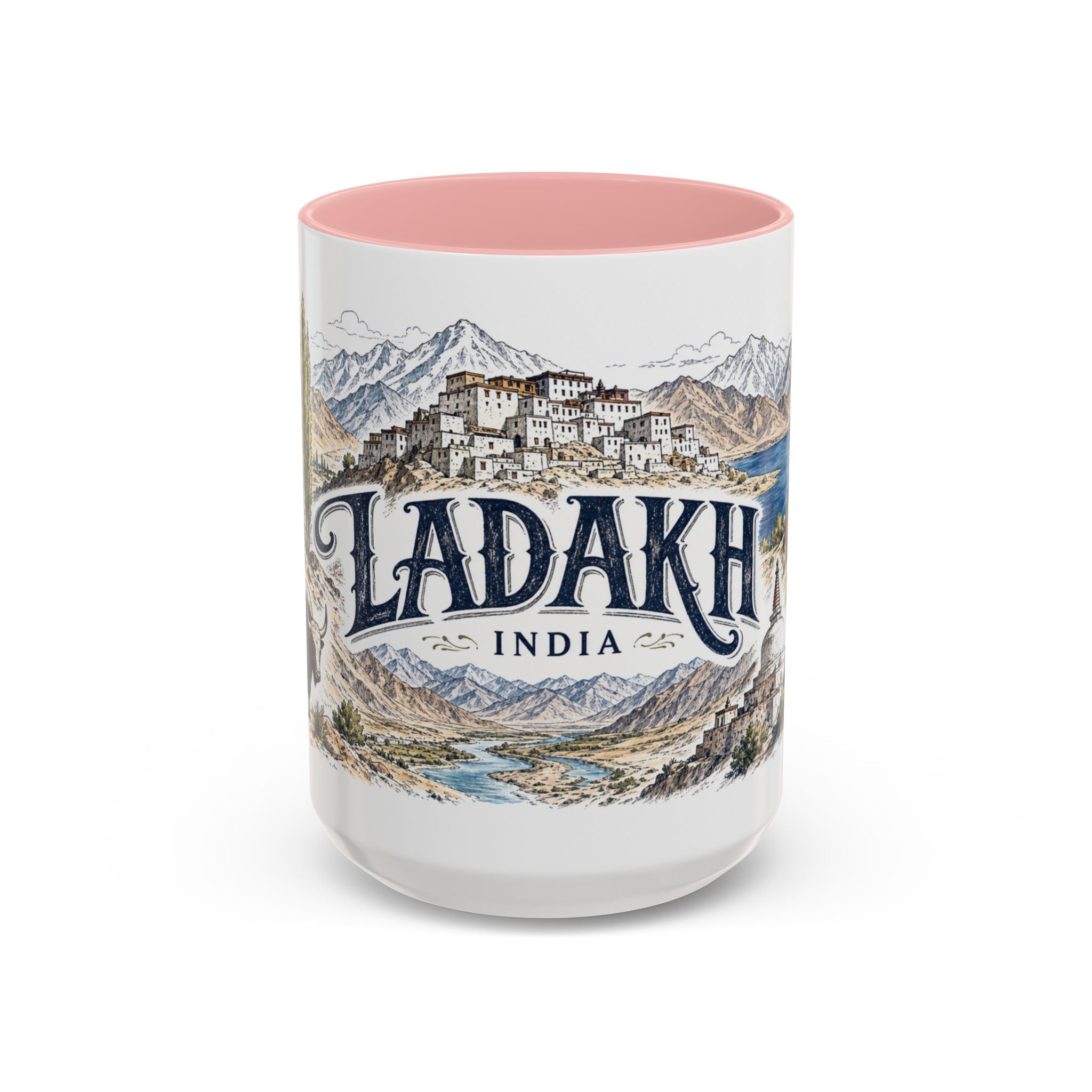 Ladakh Mug, India Travel Souvenir, Bucket List Gift, Accent Ceramic Coffee Mug 11oz 15oz