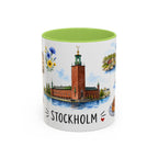 Stockholm Illustrated Travel Mug | City Souvenir Accent Coffee Mug | 11oz 15oz Ceramic Cup