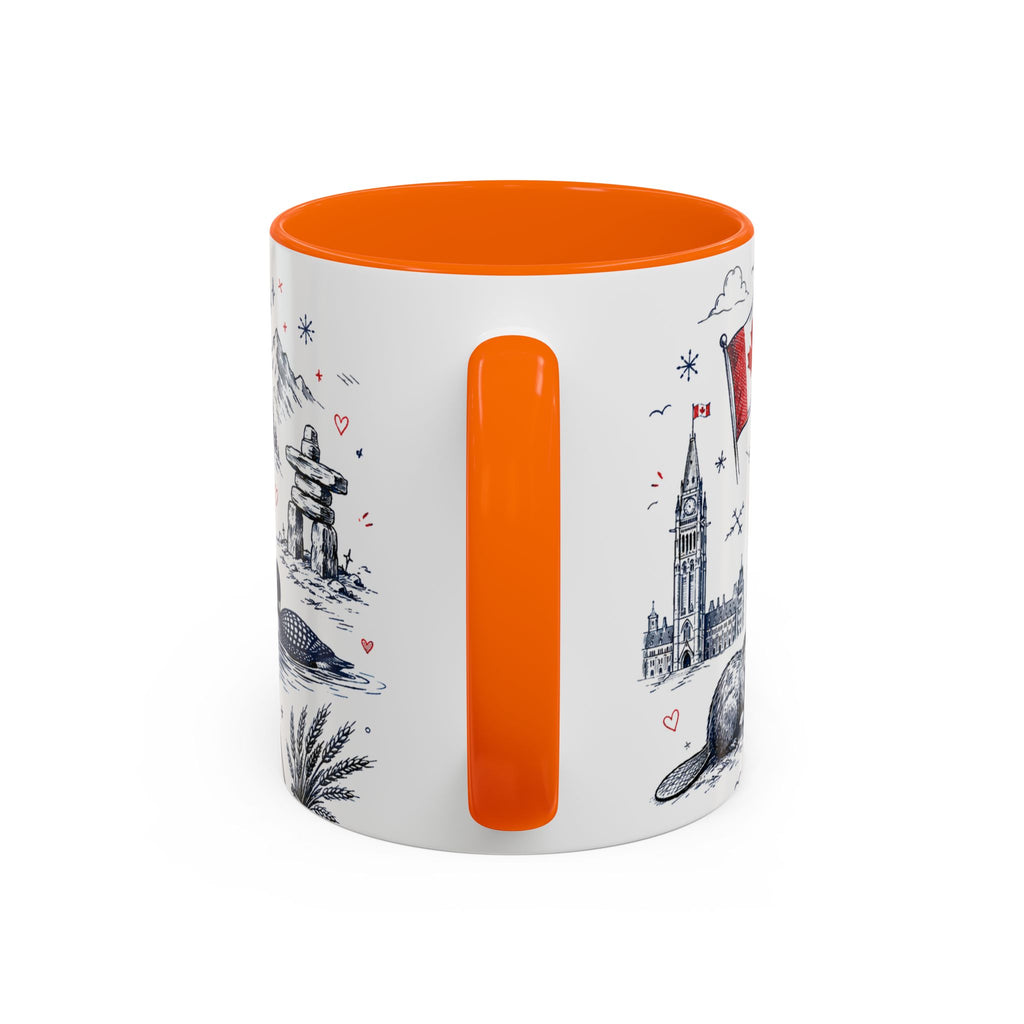 O Canada True North Coffee Mug | Canadian Pride Gift | Accent Color Ceramic 11oz 15oz