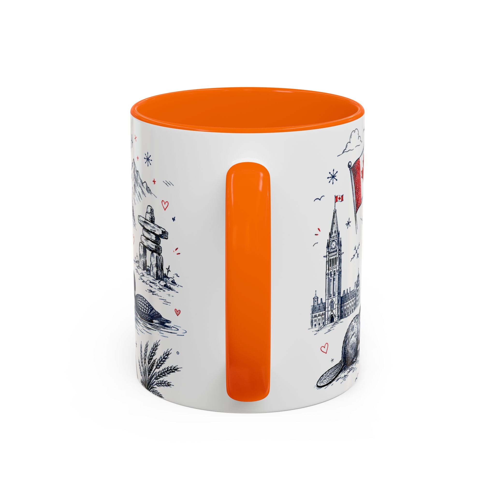 O Canada True North Coffee Mug | Canadian Pride Gift | Accent Color Ceramic 11oz 15oz