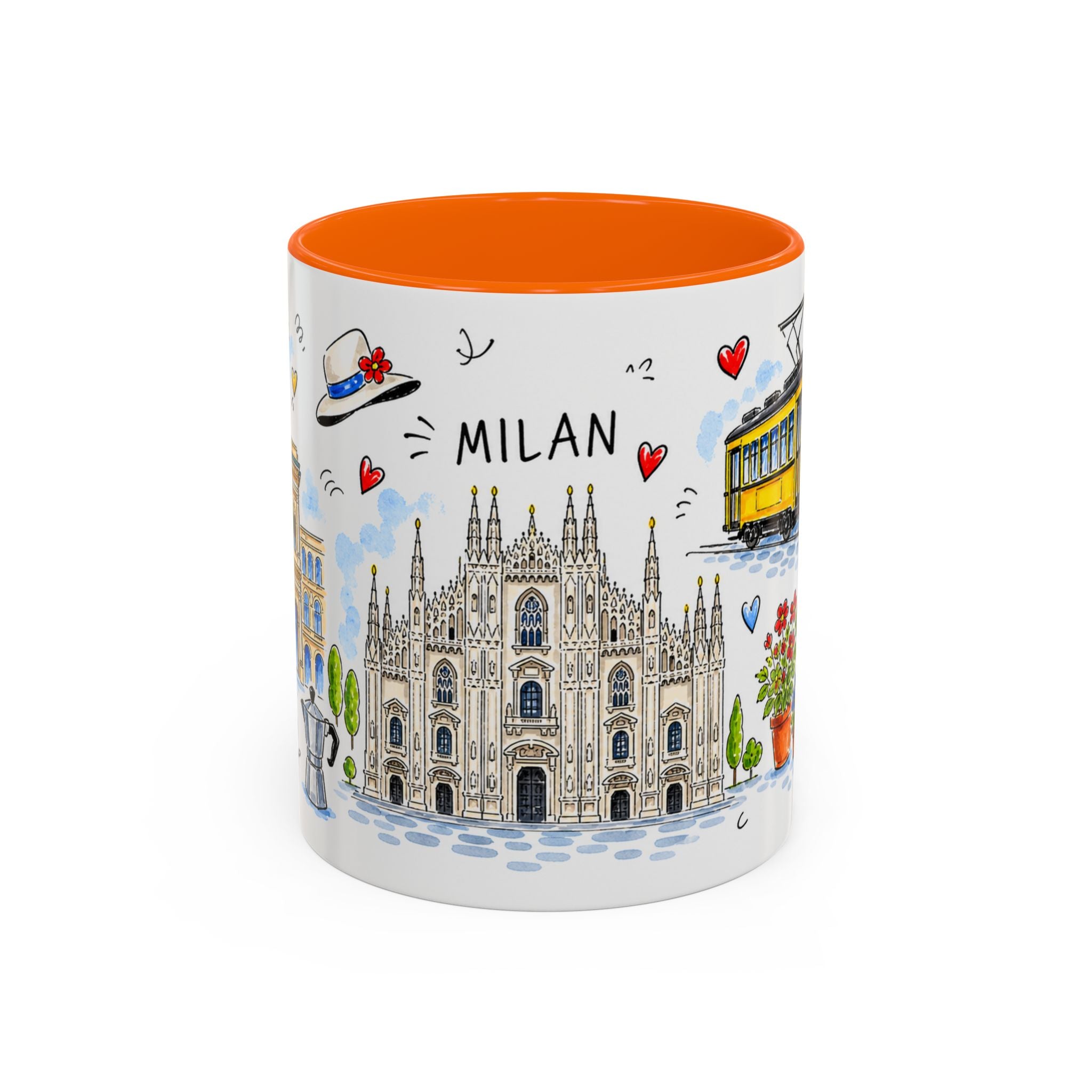 Milan Travel Mug | European City Souvenir Accent Coffee Mug | 11oz 15oz Ceramic Cup
