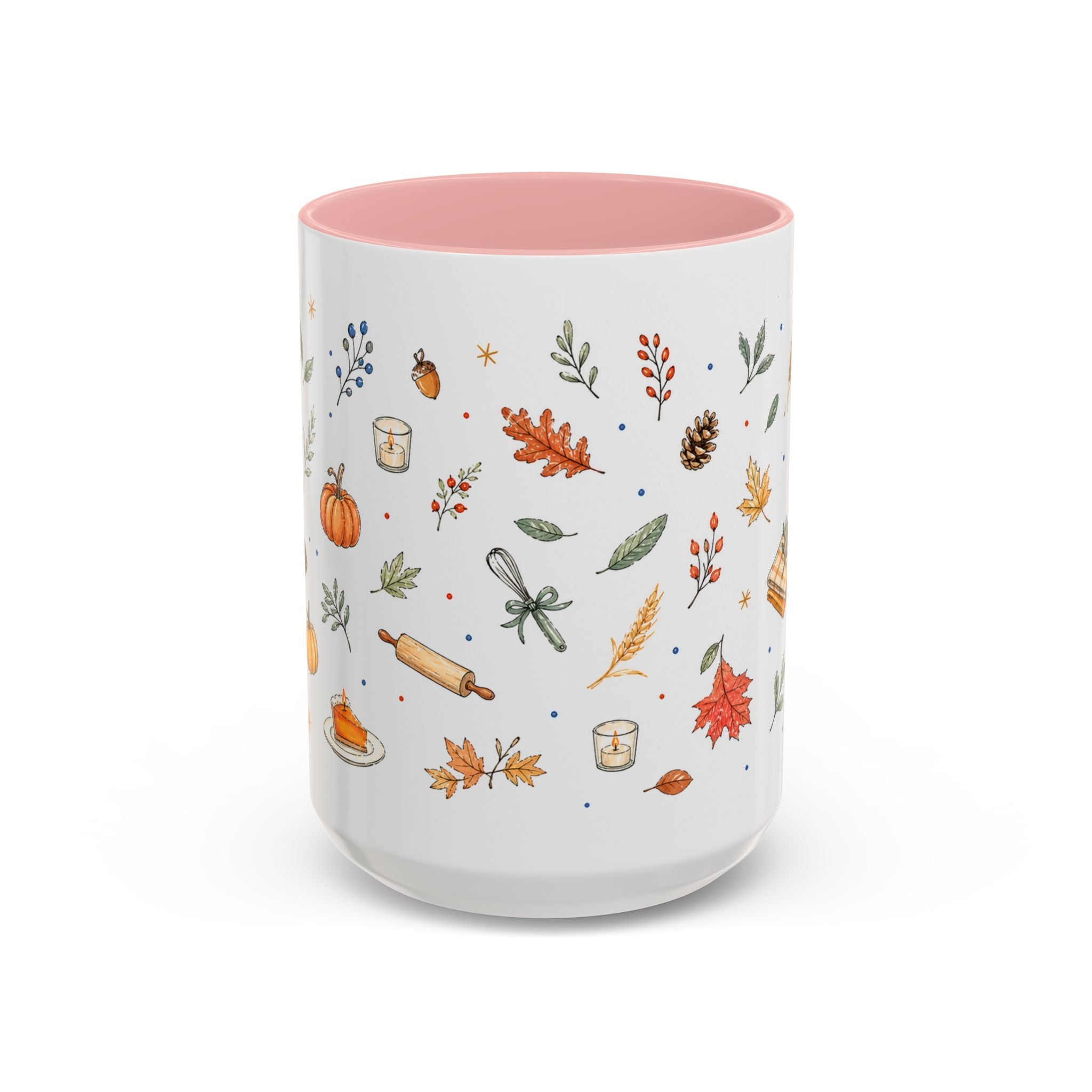 Thanksgiving Baking Mug | Watercolor Autumn Gift | Pumpkin Pie Accent Coffee Cup 11oz 15oz