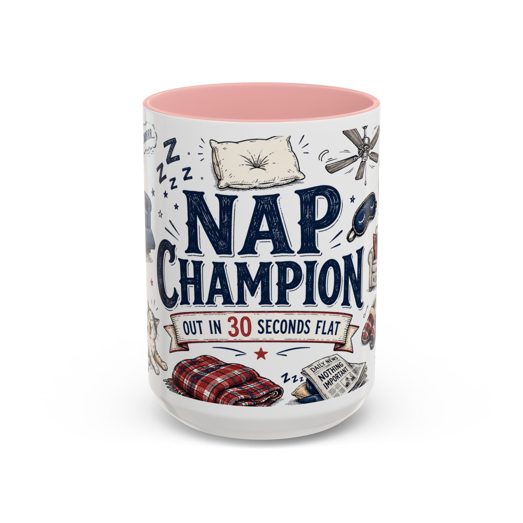 Nap Champion Coffee Mug | Father's Day Gift for Dad | Accent Color Ceramic 11oz 15oz