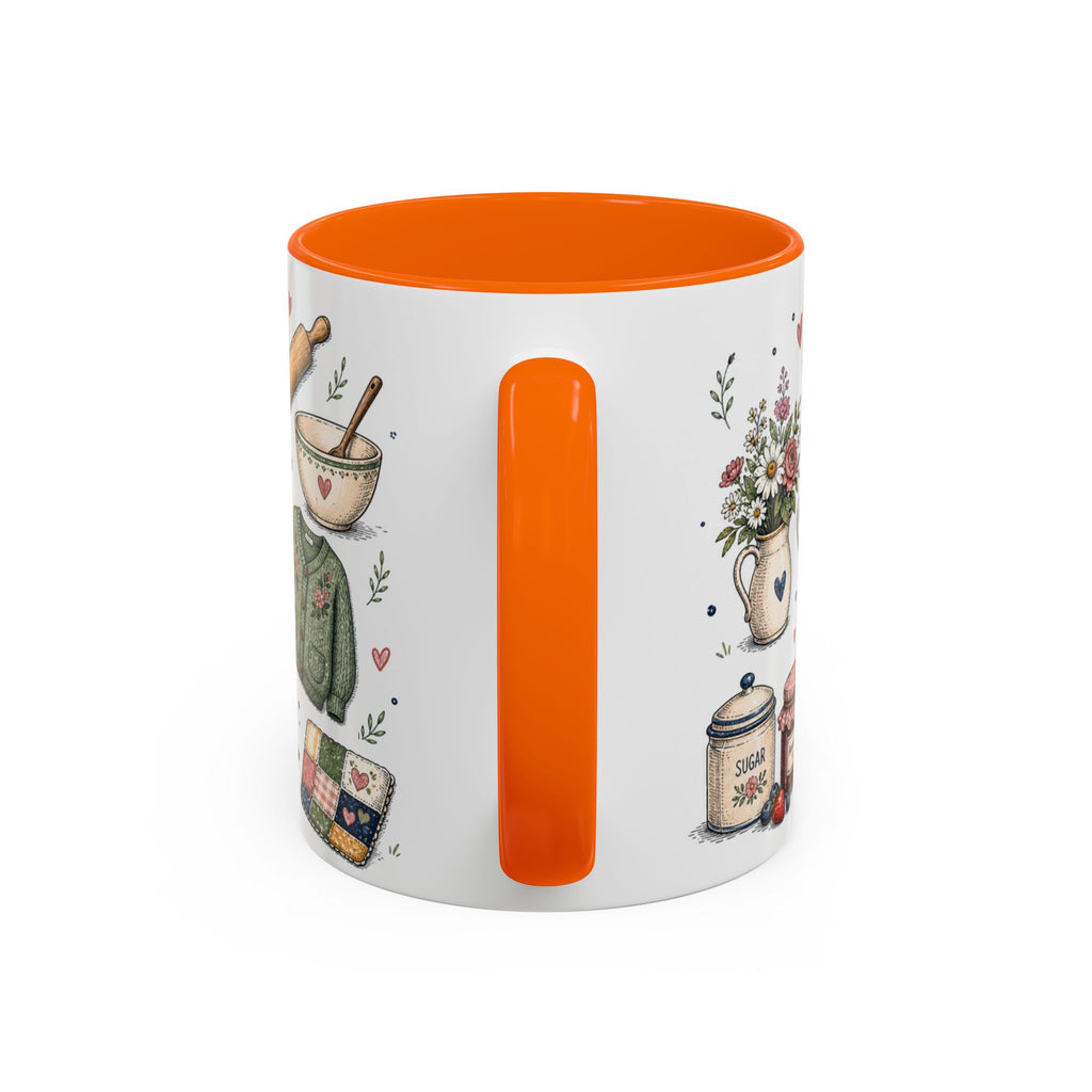 Grandma Makes Life Sweeter Coffee Mug | Gift From Grandkids | Accent Color Ceramic 11oz 15oz
