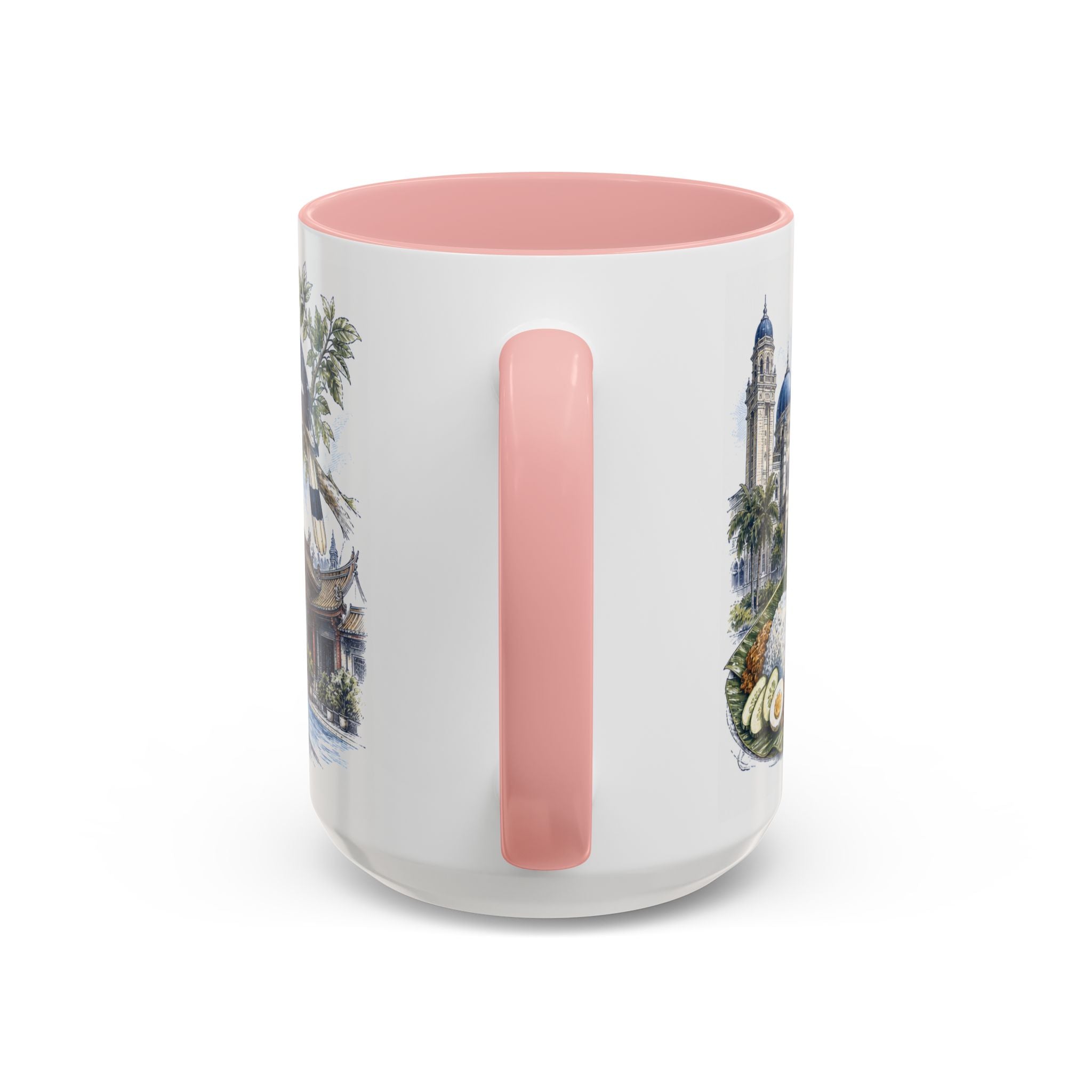 Johor Bahru Coffee Mug | Malaysia Travel Souvenir | Vintage Illustrated City Gift | 11 oz 15 oz Accent Mug