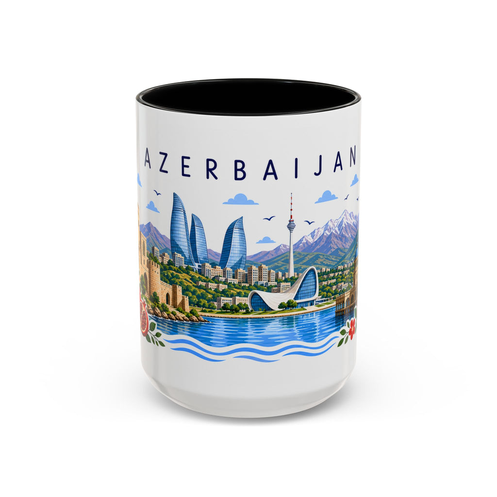 Azerbaijan Coffee Mug | Travel Souvenir Accent Mug | Place Gift Ceramic Cup 11oz 15oz