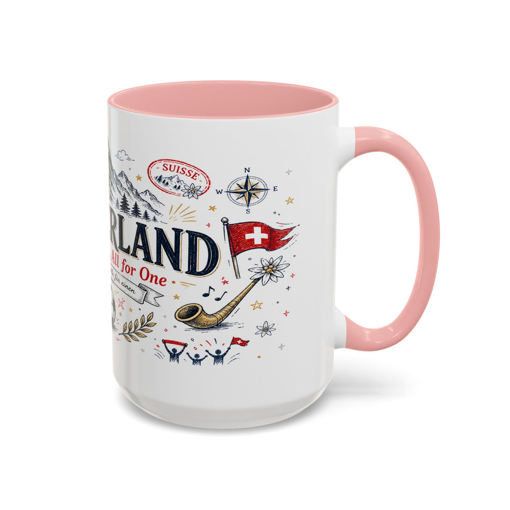 Switzerland Coffee Mug | World Cup Soccer Fan Gift | Accent Color Ceramic 11oz 15oz