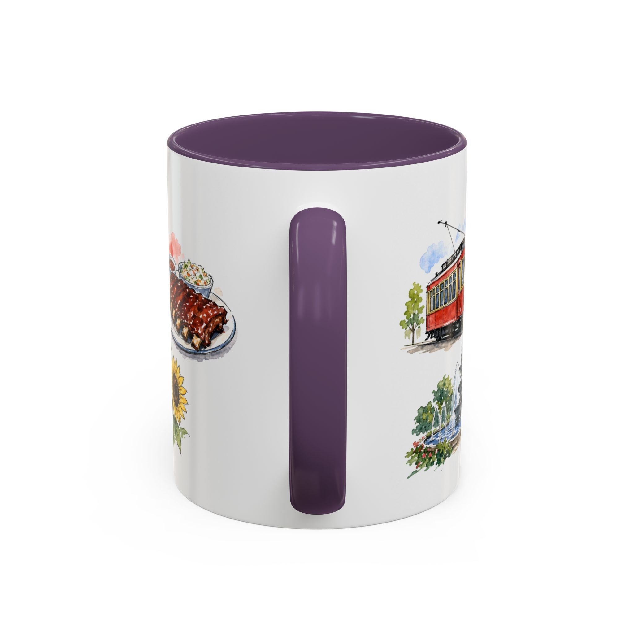 Kansas City Illustrated Travel Mug | City Souvenir Accent Coffee Mug | 11oz 15oz Ceramic Cup