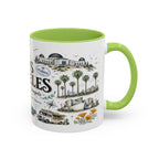 Los Angeles Coffee Mug | California Souvenir City Gift | Accent Color Ceramic 11oz 15oz