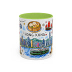 Hong Kong Illustrated Travel Mug | City Souvenir Accent Coffee Mug | 11oz 15oz Ceramic Cup