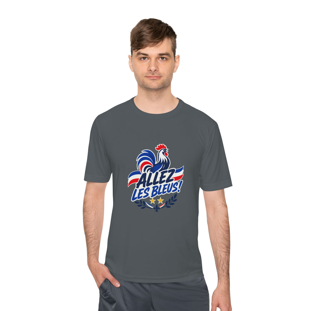 France Soccer T Shirt, Allez Les Bleus Tee, World Football Fan Shirt, Moisture Wicking Sport Tee