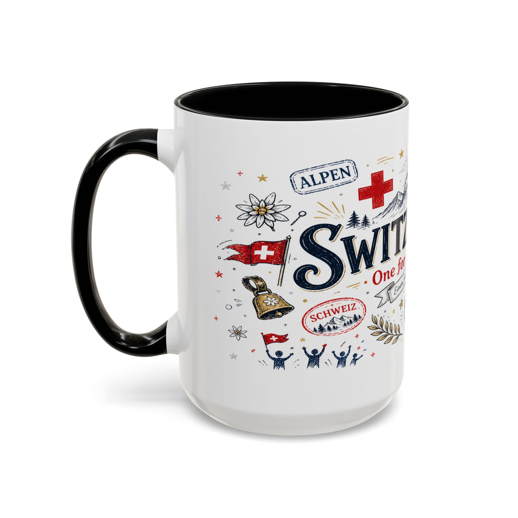 Switzerland Coffee Mug | World Cup Soccer Fan Gift | Accent Color Ceramic 11oz 15oz