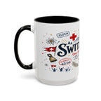 Switzerland Coffee Mug | World Cup Soccer Fan Gift | Accent Color Ceramic 11oz 15oz