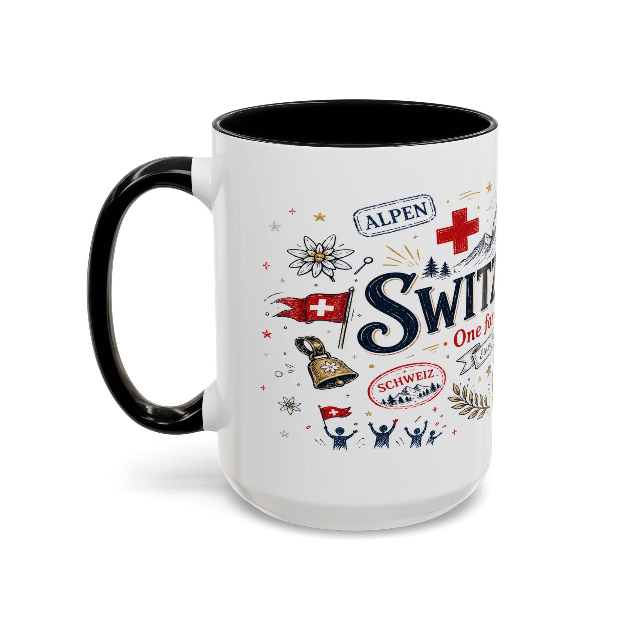 Switzerland Coffee Mug | World Cup Soccer Fan Gift | Accent Color Ceramic 11oz 15oz