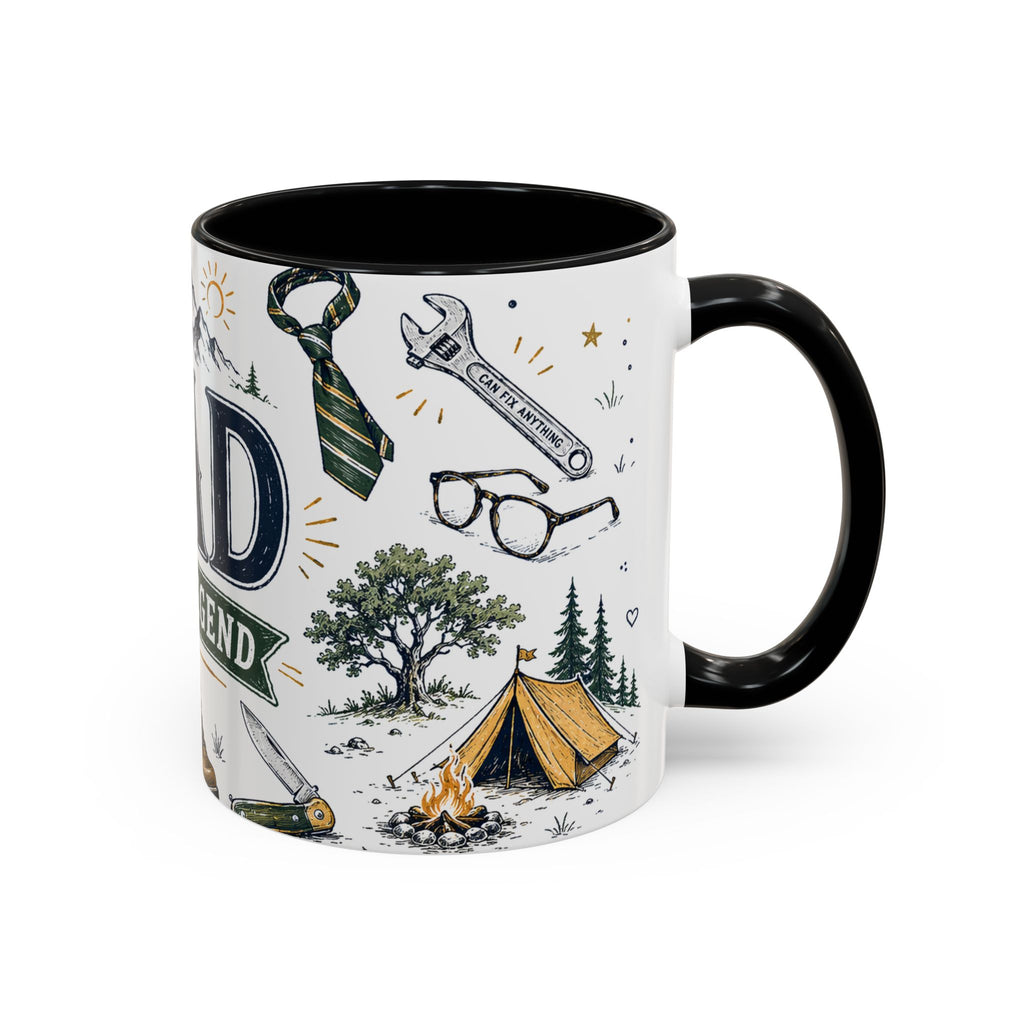 Dad The Legend Coffee Mug | Father's Day Gift for Dad | Accent Color Ceramic 11oz 15oz