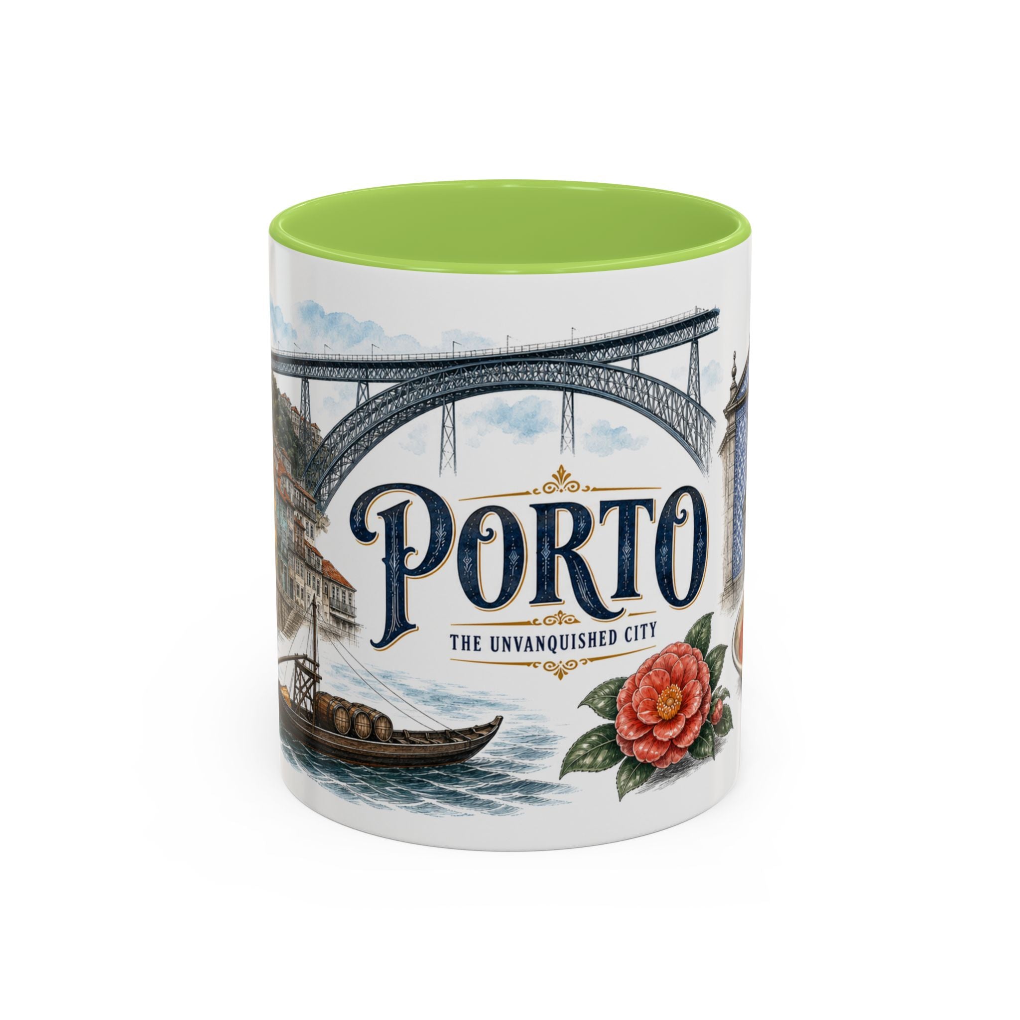 Porto Coffee Mug | Portugal Travel Souvenir | Vintage Illustrated City Gift | 11 oz 15 oz Accent Mug