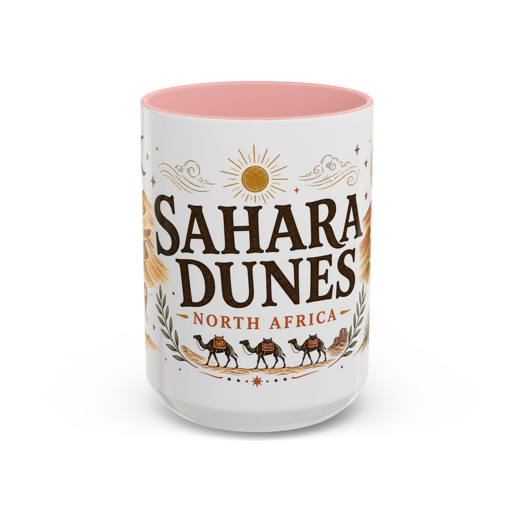 Sahara Dunes Coffee Mug | Travel Destination Souvenir Gift | Accent Color Ceramic 11oz 15oz
