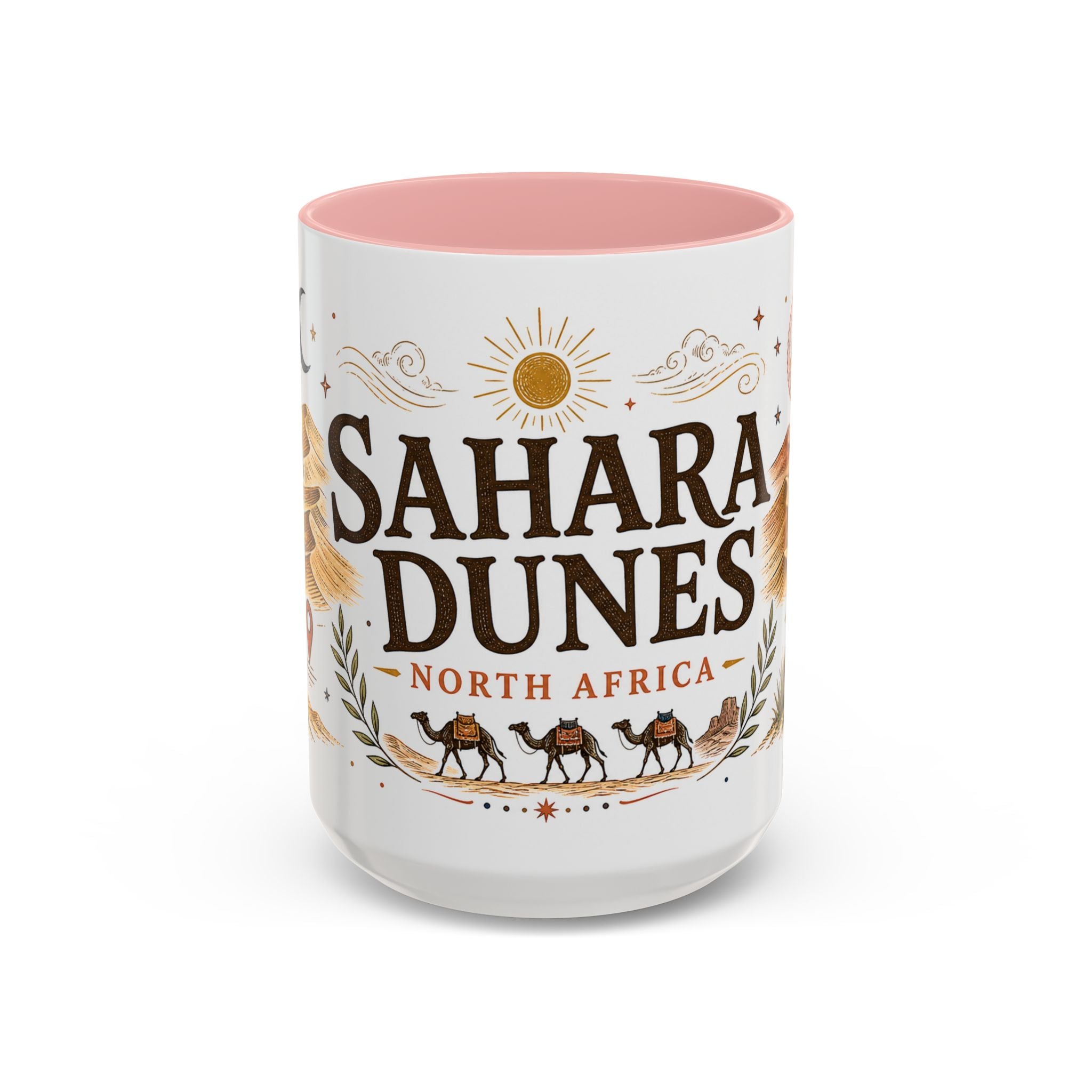 Sahara Dunes Coffee Mug | Travel Destination Souvenir Gift | Accent Color Ceramic 11oz 15oz