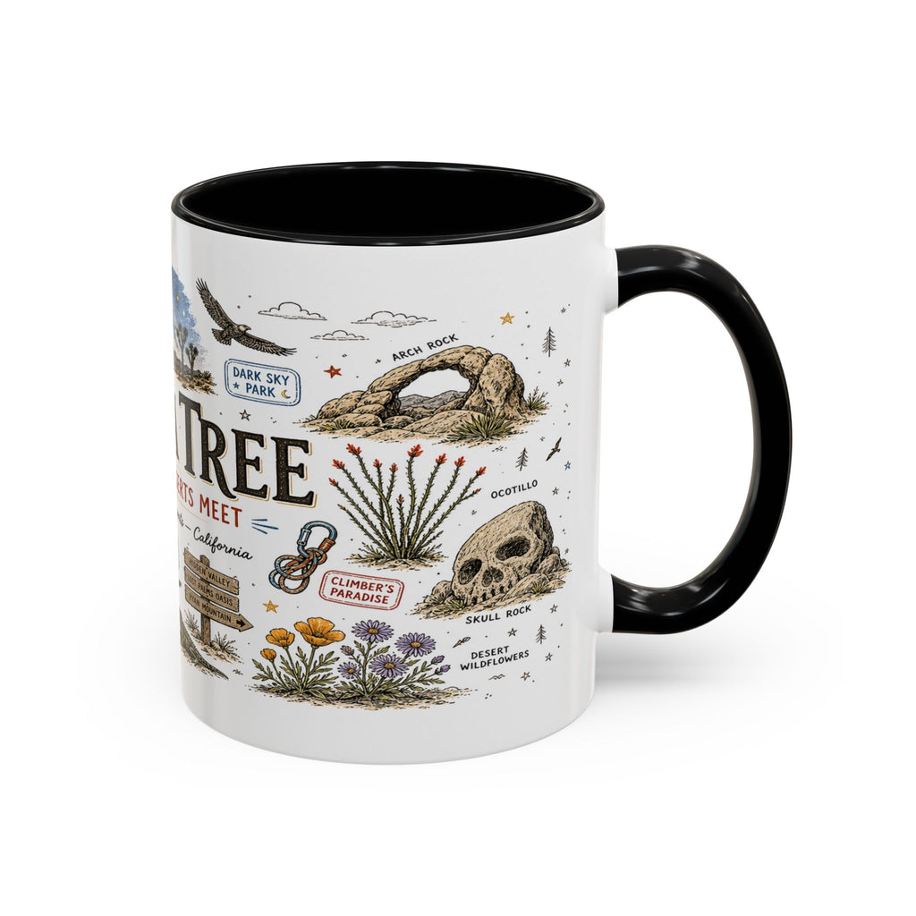 Joshua Tree Coffee Mug | National Park Desert Camping Gift | Accent Color Ceramic 11oz 15oz