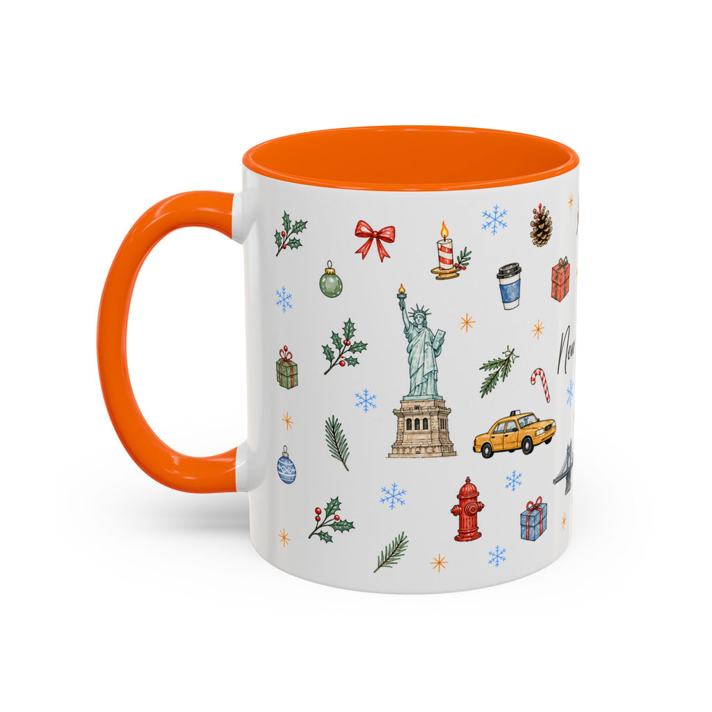 New York City Christmas Mug | Watercolor City Souvenir | Ceramic Coffee Cup