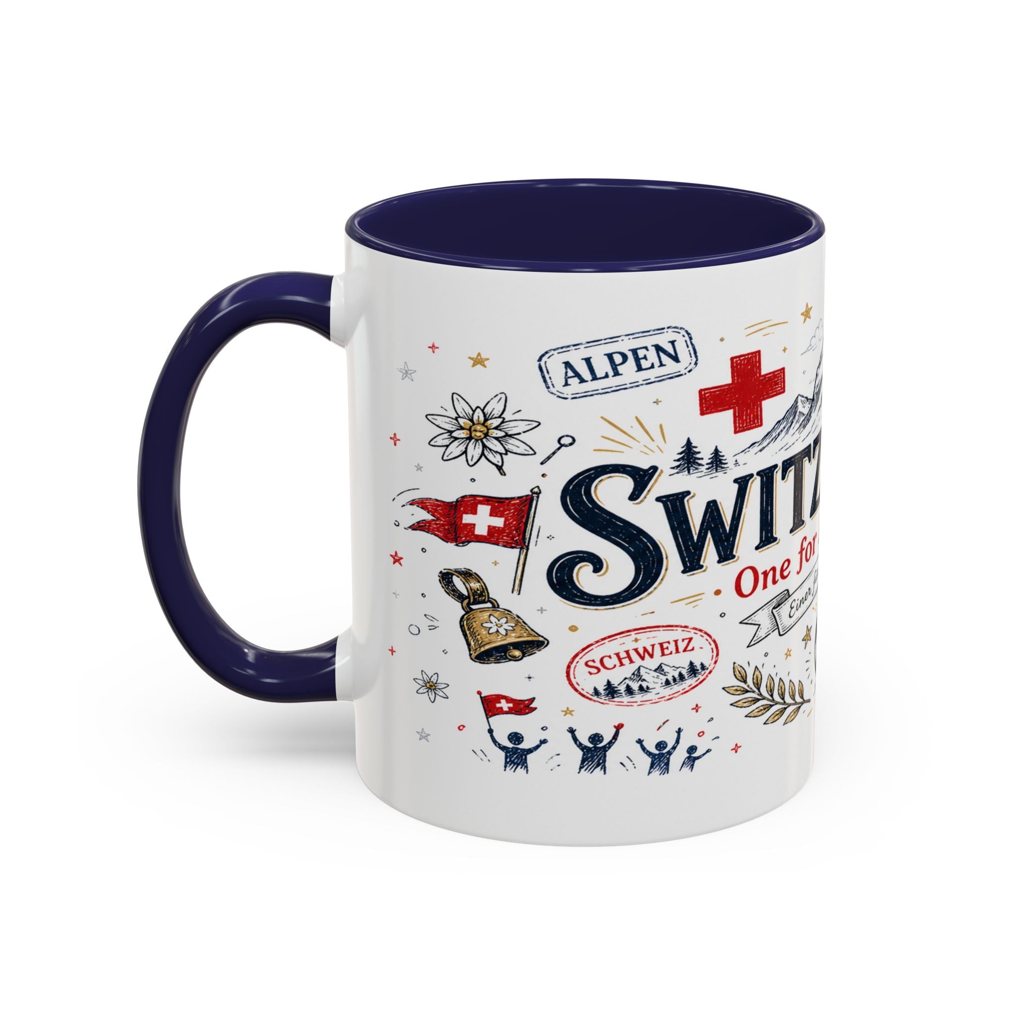 Switzerland Coffee Mug | World Cup Soccer Fan Gift | Accent Color Ceramic 11oz 15oz