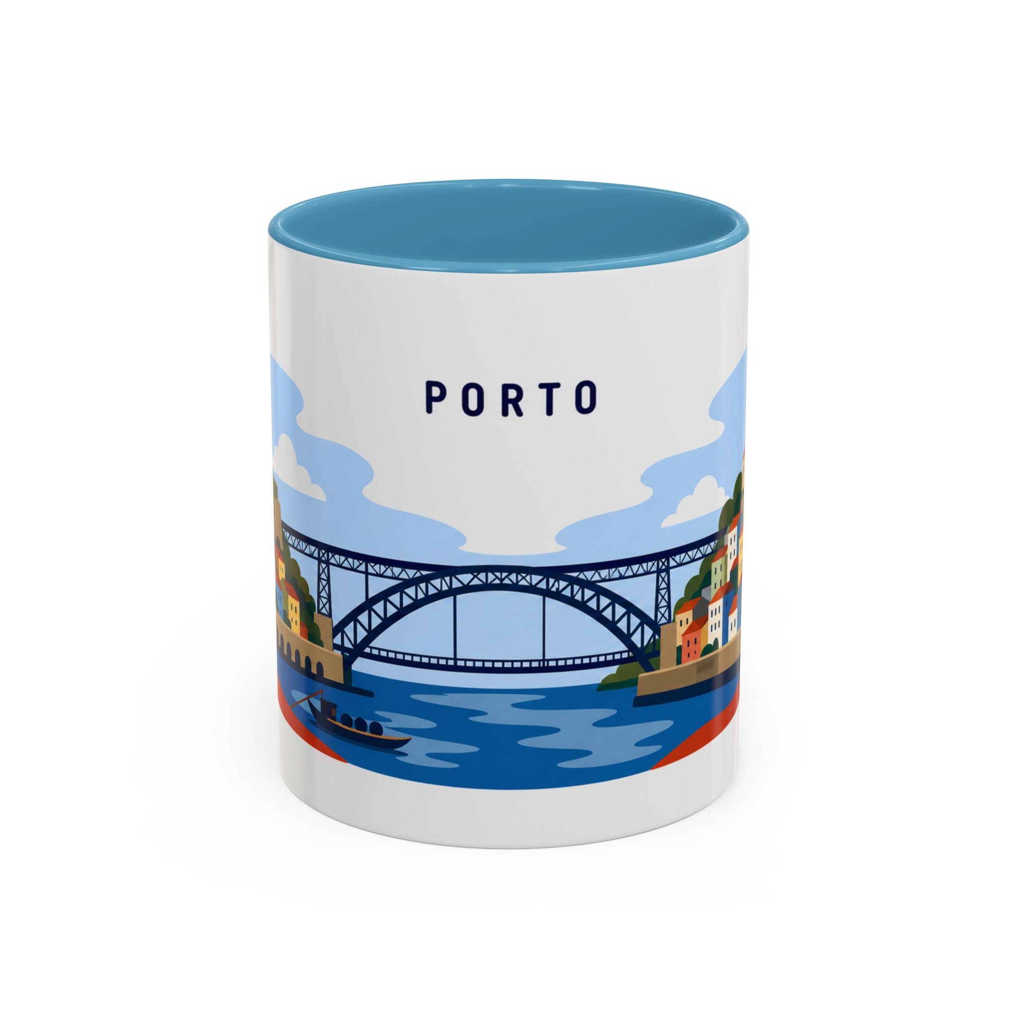 Porto Coffee Mug | Travel Destination Souvenir Gift | Accent Color Ceramic 11oz 15oz
