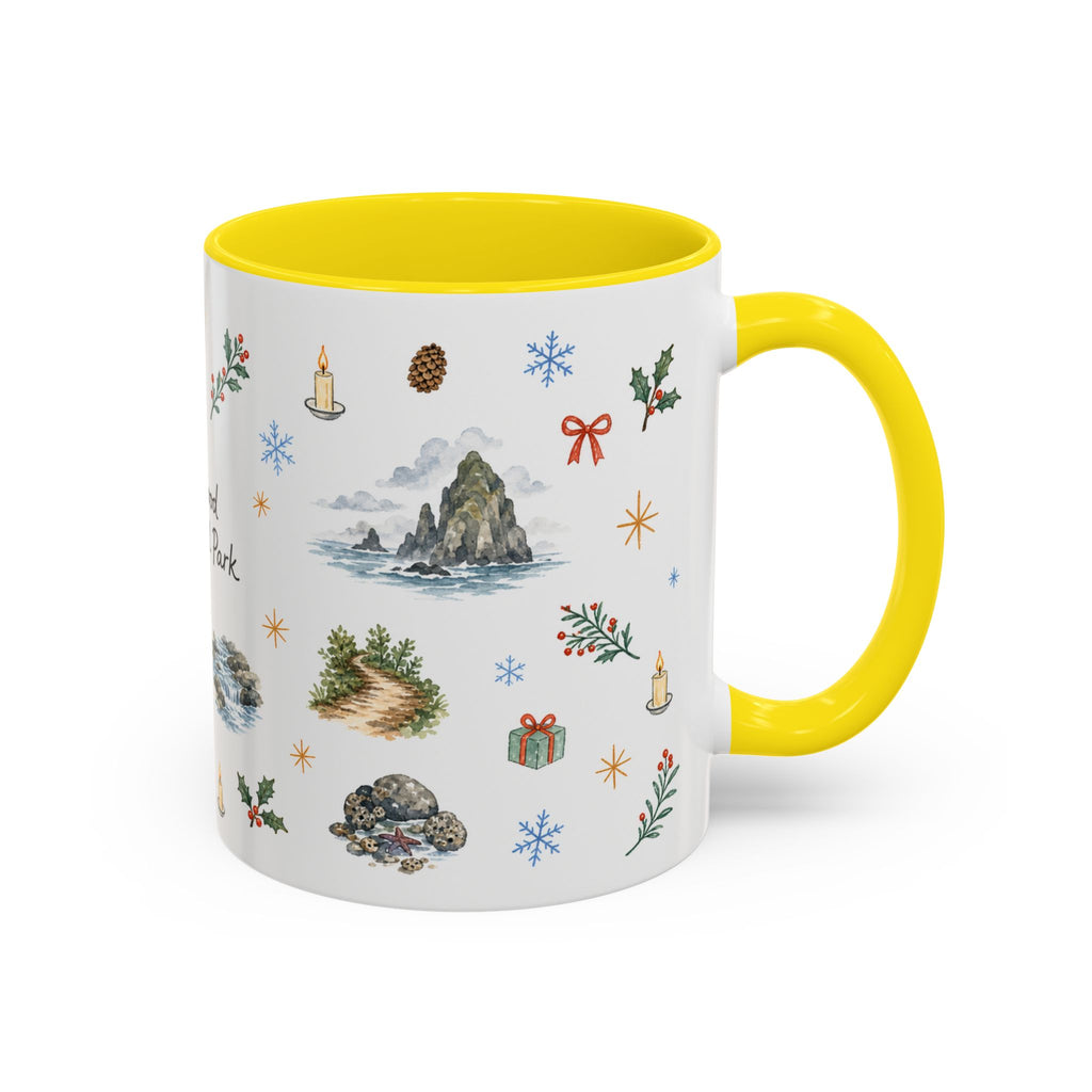 Redwood National Park Christmas Mug | Watercolor Travel Souvenir | Holiday Gift | Accent Ceramic Coffee Cup 11oz 15oz