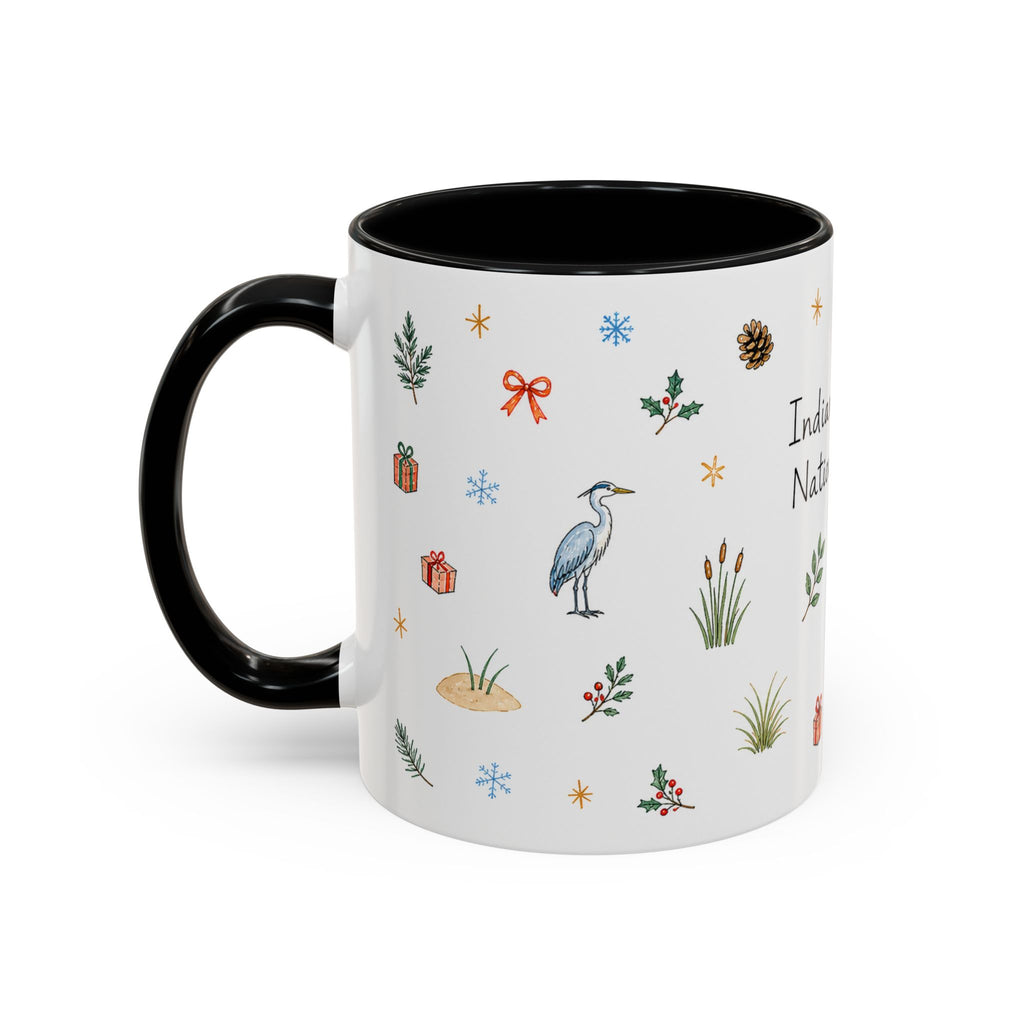 Indiana Dunes National Park Christmas Mug | Watercolor Travel Souvenir | Holiday Gift | Accent Ceramic Coffee Cup 11oz 15oz