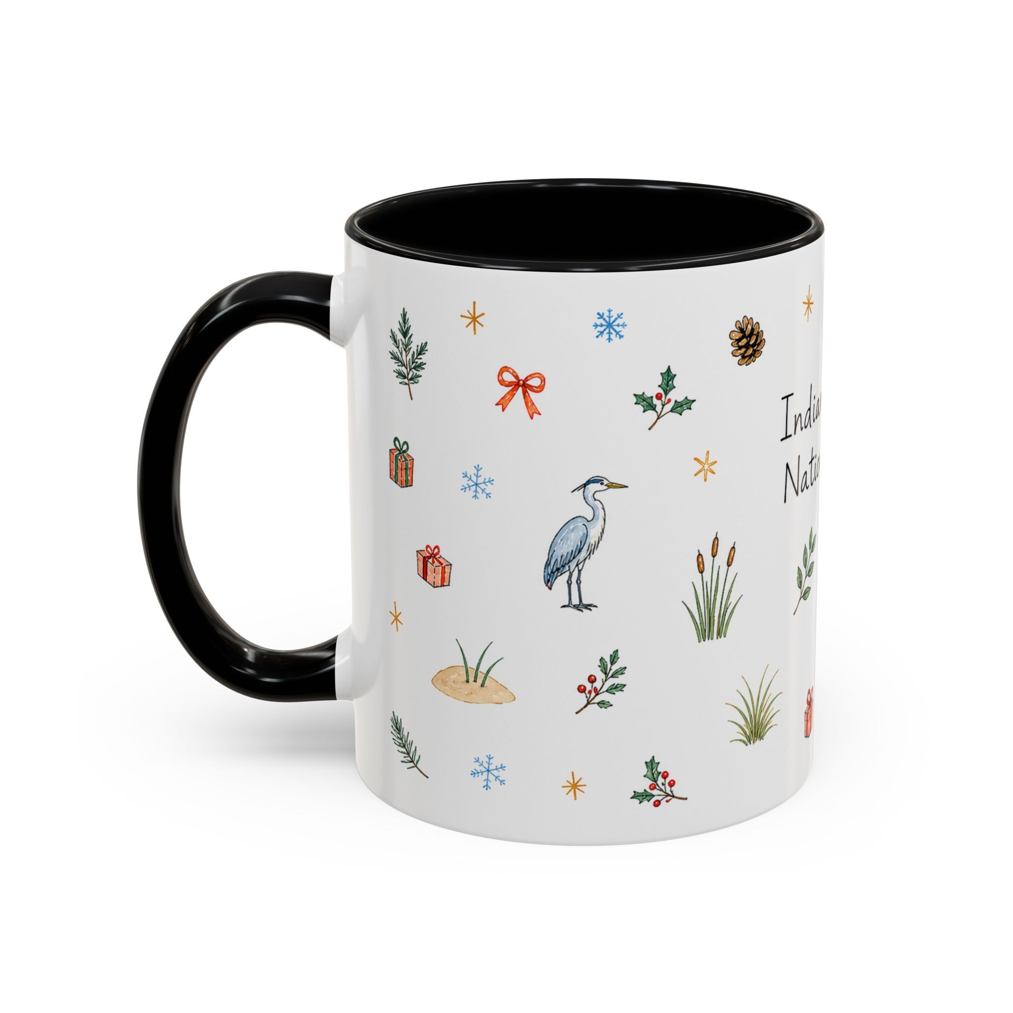 Indiana Dunes National Park Christmas Mug | Watercolor Travel Souvenir | Holiday Gift | Accent Ceramic Coffee Cup 11oz 15oz