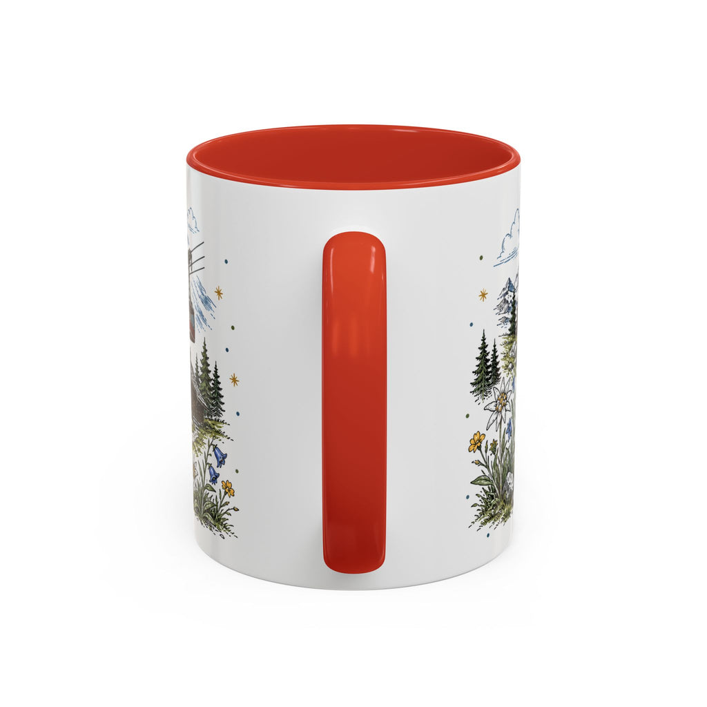 Swiss Alps Coffee Mug | Travel Destination Souvenir Gift | Accent Color Ceramic 11oz 15oz