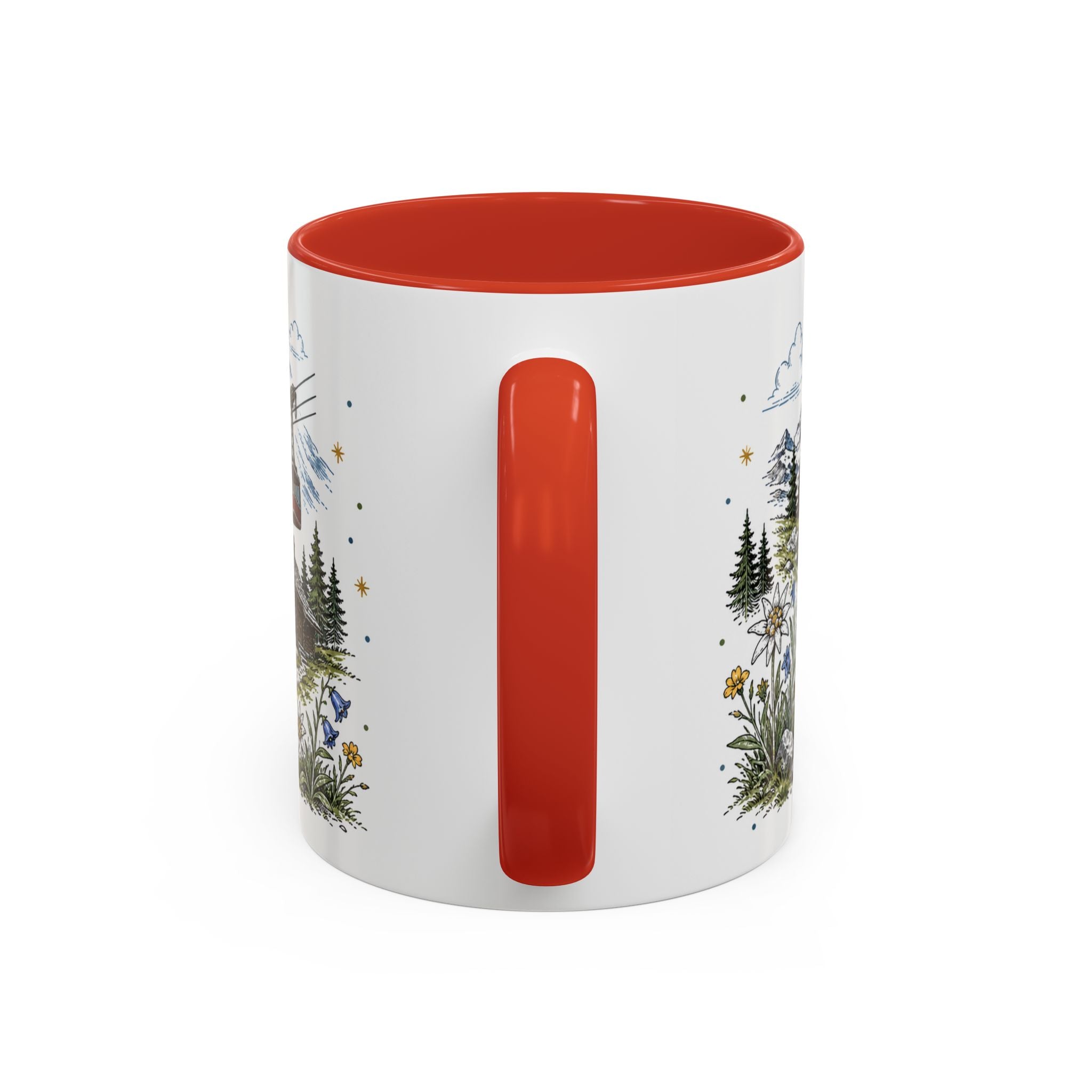 Swiss Alps Coffee Mug | Travel Destination Souvenir Gift | Accent Color Ceramic 11oz 15oz