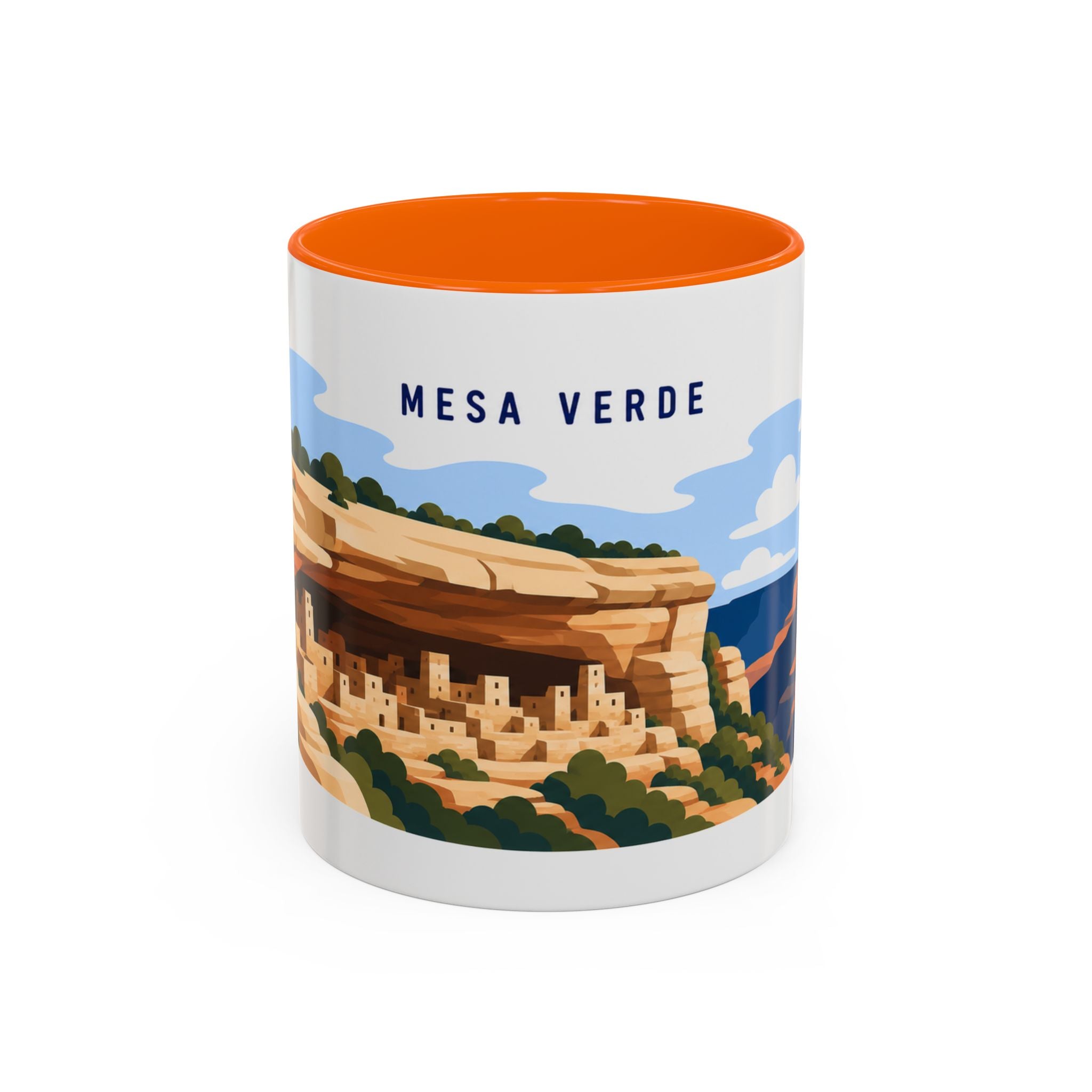 Mesa Verde National Park Coffee Mug | Solid Color Block Park Souvenir | 11oz 15oz Accent Mug